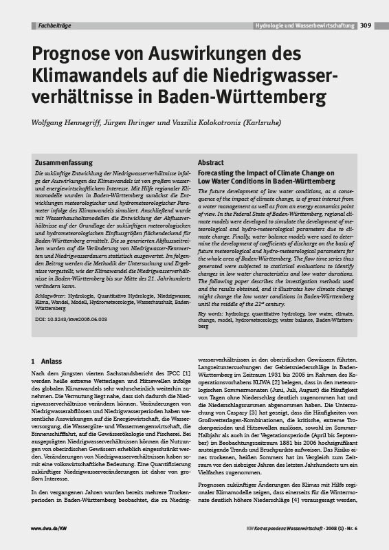 KLIWA Broschüre